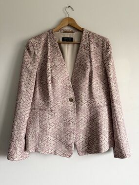 Escada Sport Cream and Magenta Damask Tailored Blazer